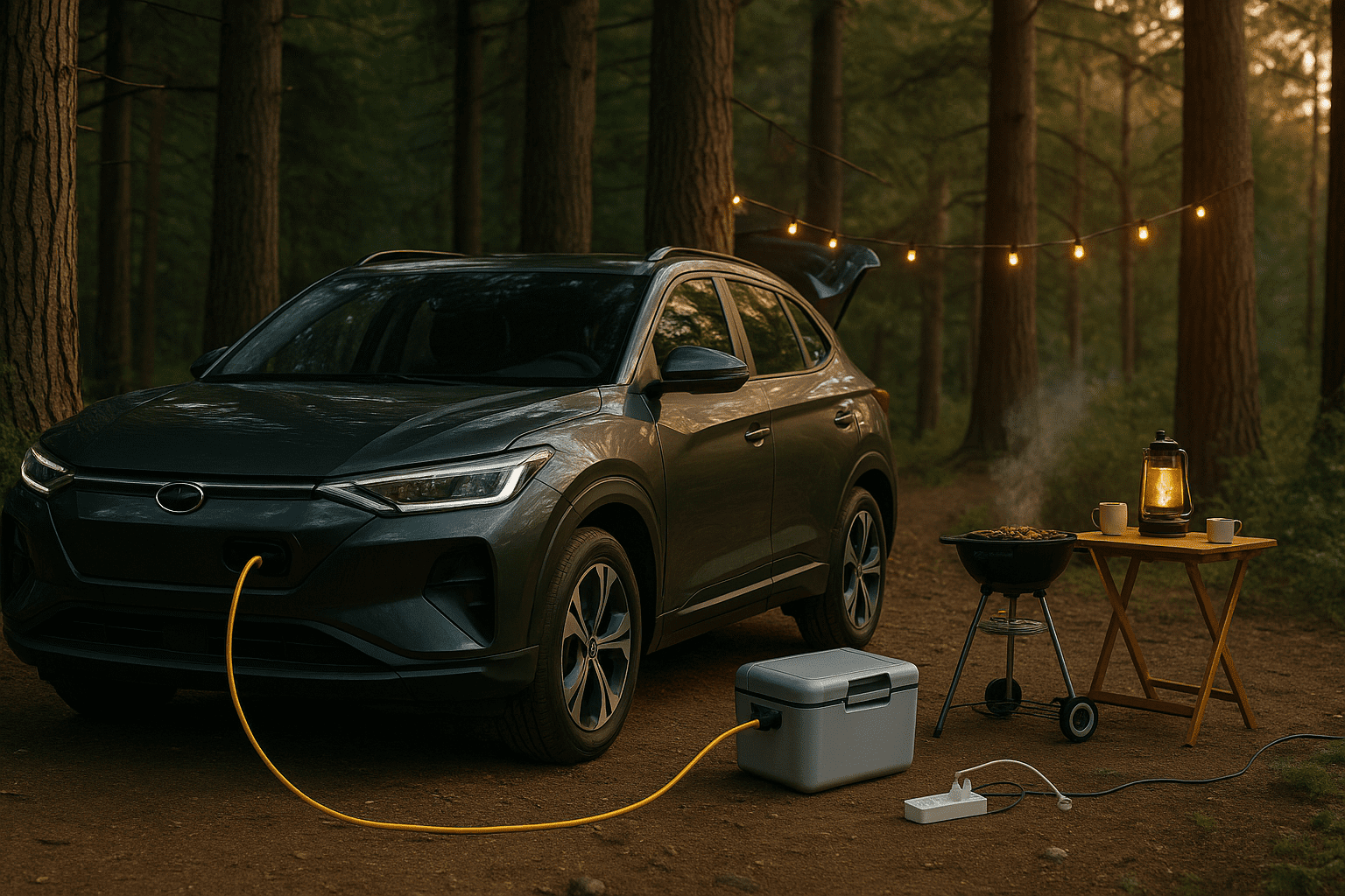 קמפינג עם רכב חשמלי – טעינה בשטח