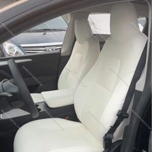 כיסוי מושבים עור נאפה טסלה Model Y – צבע לבן