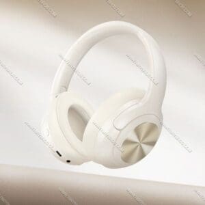 אוזניות קשת Bluetooth בצבע בז’ עם סוללה חזקה Hoco W54